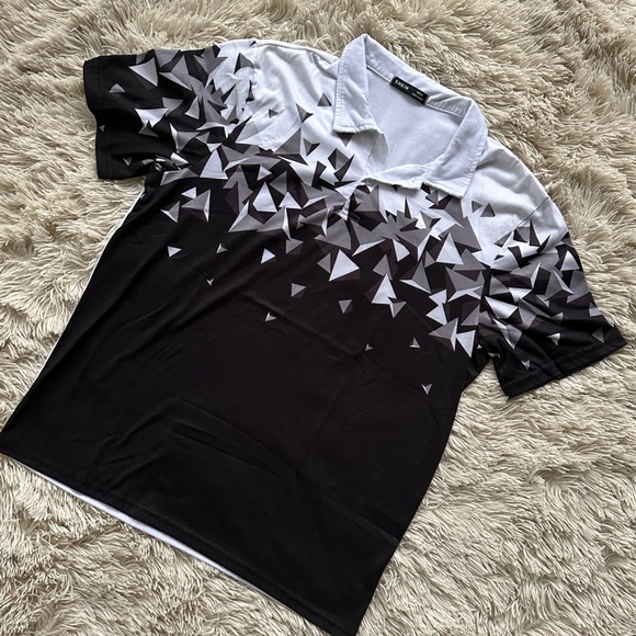 SHEIN Collared Geometric Shirt - Picture 1 of 2